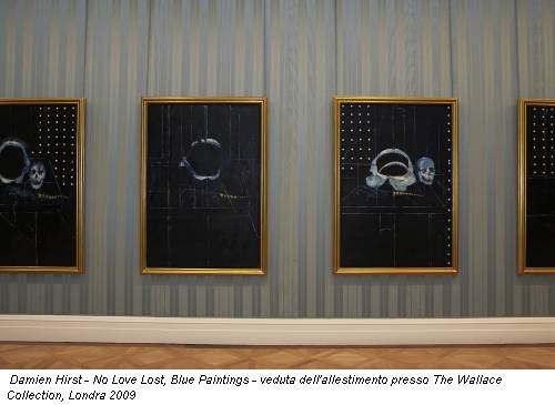 Damien Hirst - No Love Lost, Blue Paintings - veduta dell'allestimento presso The Wallace Collection, Londra 2009