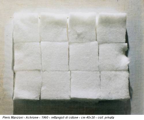 Piero Manzoni - Achrome - 1960 - rettangoli di cotone - cm 40x30 - coll. privata