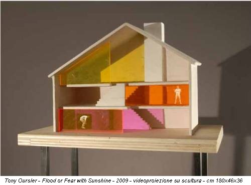Tony Oursler - Flood or Fear with Sunshine - 2009 - videoproiezione su scultura - cm 180x46x36