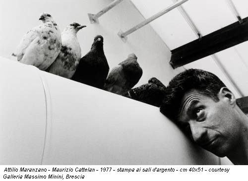 Attilio Maranzano - Maurizio Cattelan - 1977 - stampa ai sali d'argento - cm 40x51 - courtesy Galleria Massimo Minini, Brescia