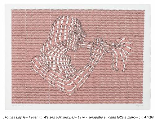 Thomas Bayrle - Feuer im Weizen (Sexmappe) - 1970 - serigrafia su carta fatta a mano - cm 47x64