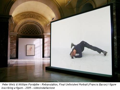 Peter Welz & William Forstythe - Retranslation, Final Unfinished Portrait (Francis Bacon) / figure inscribing a figure - 2005 - videoinstallazione