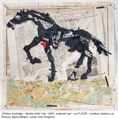 William Kentridge - Streets of the City - 2009 - materiali vari - cm 51,5x55 - courtesy Galleria Lia Rumma, Napoli-Milano - photo John Hodgkiss