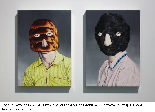 Valerio Carrubba - Anna / Otto - olio su acciaio inossidabile - cm 57x40 - courtesy Galleria Pianissimo, Milano