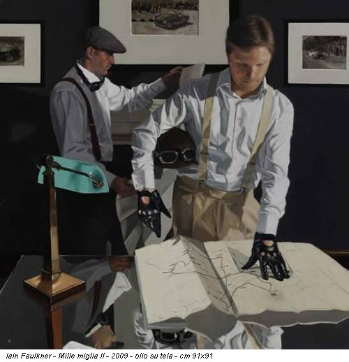 Iain Faulkner - Mille miglia II - 2009 - olio su tela - cm 91x91
