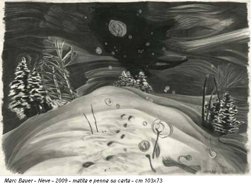 Marc Bauer - Neve - 2009 - matita e penna su carta - cm 103x73