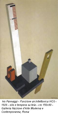 Ivo Pannaggi - Funzione architettonica HO3 - 1926 - olio e tempera su tela - cm 150x90 - Galleria Nazione d’Arte Moderna e Contemporanea, Roma