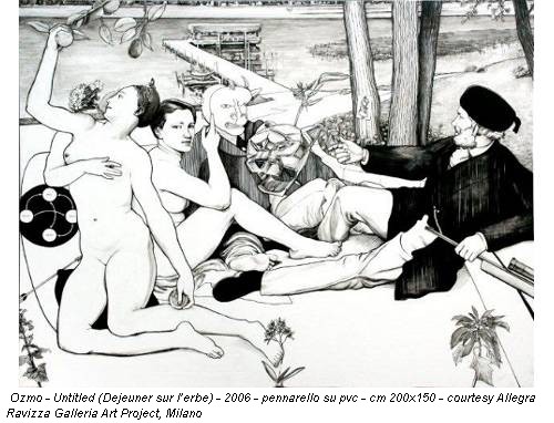 Ozmo - Untitled (Dejeuner sur l’erbe) - 2006 - pennarello su pvc - cm 200x150 - courtesy Allegra Ravizza Galleria Art Project, Milano