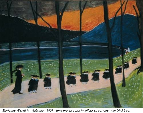 Marianne Werefkin - Autunno - 1907 - tempera su carta incollata su cartone - cm 56x73 ca.