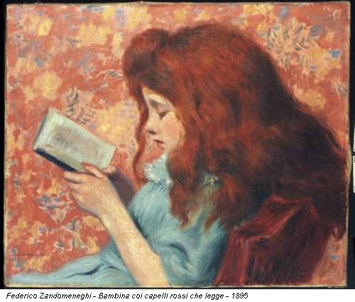 Federico Zandomeneghi - Bambina coi capelli rossi che legge - 1895