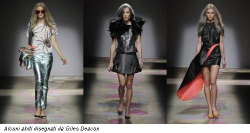 Alcuni abiti disegnati da Giles Deacon