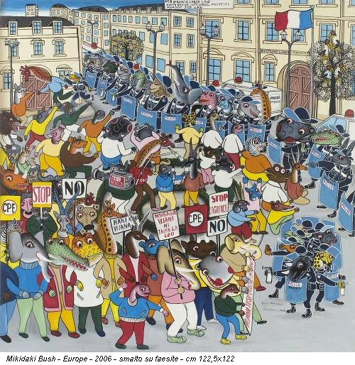 Mikidaki Bush - Europe - 2006 - smalto su faesite - cm 122,5x122