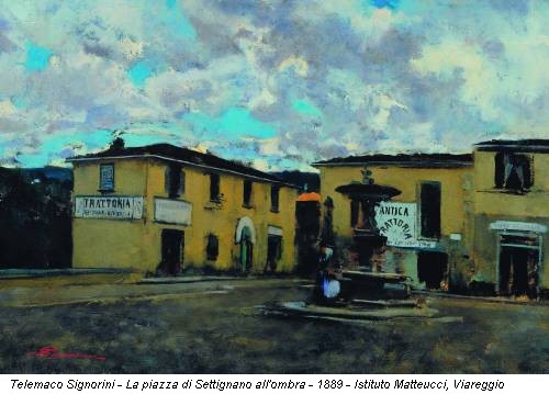 Telemaco Signorini - La piazza di Settignano all'ombra - 1889 - Istituto Matteucci, Viareggio