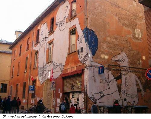 Blu - veduta del murale di Via Avesella, Bologna