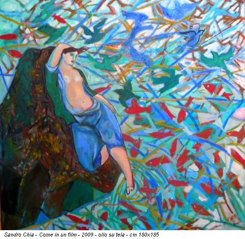 Sandro Chia - Come in un film - 2009 - olio su tela - cm 180x185