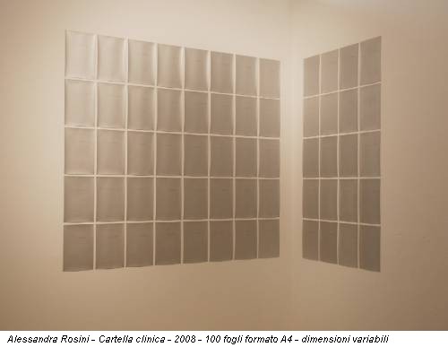 Alessandra Rosini - Cartella clinica - 2008 - 100 fogli formato A4 - dimensioni variabili