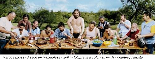 Marcos López - Asado en Mendiolaza - 2001 - fotografia a colori su vinile - courtesy l’artista