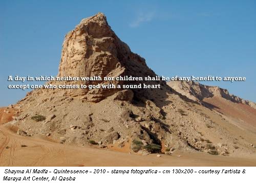 Shayma Al Madfa - Quintessence - 2010 - stampa fotografica - cm 130x200 - courtesy l’artista & Maraya Art Center, Al Qasba