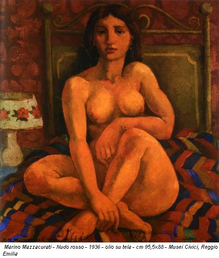 Marino Mazzacurati - Nudo rosso - 1936 - olio su tela - cm 95,5x88 - Musei Civici, Reggio Emilia