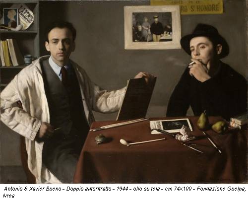 Antonio & Xavier Bueno - Doppio autoritratto - 1944 - olio su tela - cm 74x100 - Fondazione Guelpa, Ivrea