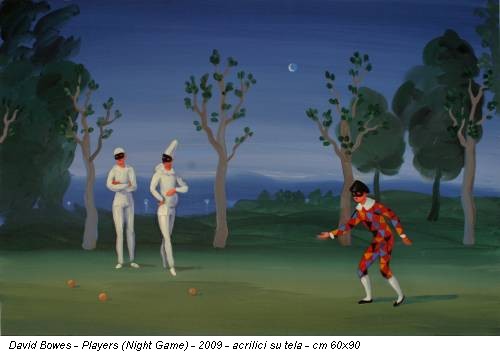 David Bowes - Players (Night Game) - 2009 - acrilici su tela - cm 60x90