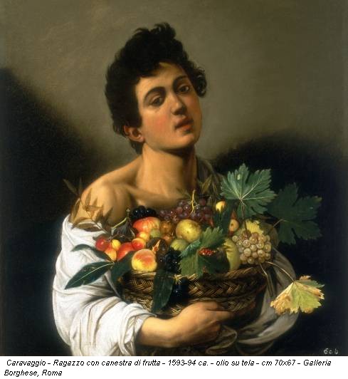 Caravaggio - Ragazzo con canestra di frutta - 1593-94 ca. - olio su tela - cm 70x67 - Galleria Borghese, Roma