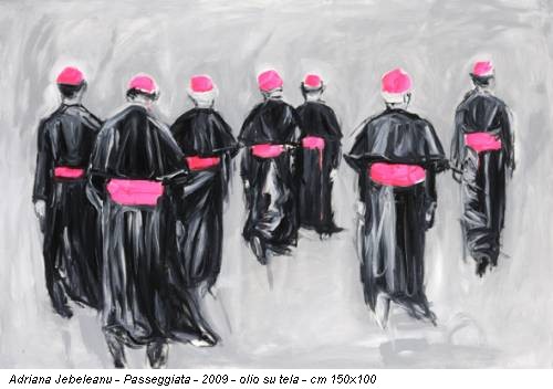 Adriana Jebeleanu - Passeggiata - 2009 - olio su tela - cm 150x100