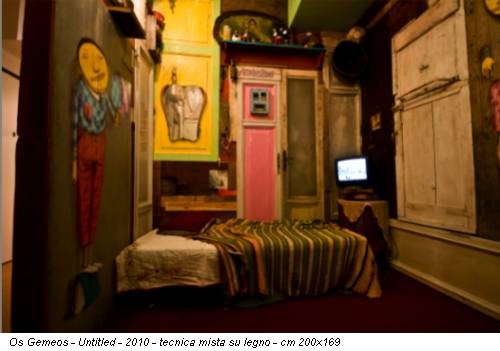 Os Gemeos - Untitled - 2010 - tecnica mista su legno - cm 200x169