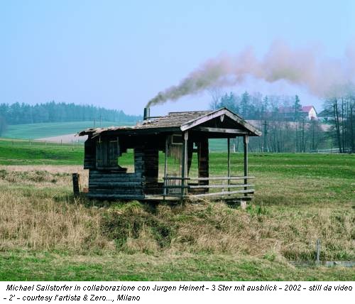 Michael Sailstorfer in collaborazione con Jurgen Heinert - 3 Ster mit ausblick - 2002 - still da video - 2’ - courtesy l’artista & Zero..., Milano