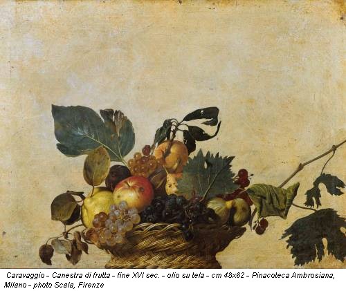 Caravaggio - Canestra di frutta - fine XVI sec. - olio su tela - cm 48x62 - Pinacoteca Ambrosiana, Milano - photo Scala, Firenze