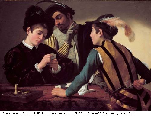 Caravaggio - I Bari - 1595-96 - olio su tela - cm 90x112 - Kimbell Art Museum, Fort Worth