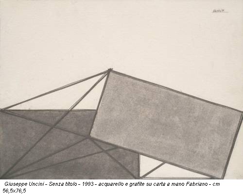Giuseppe Uncini - Senza titolo - 1993 - acquarello e grafite su carta a mano Fabriano - cm 56,5x76,5