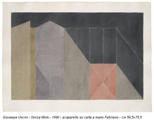 Giuseppe Uncini - Senza titolo - 1980 - acquarello su carta a mano Fabriano - cm 56,5x75,5