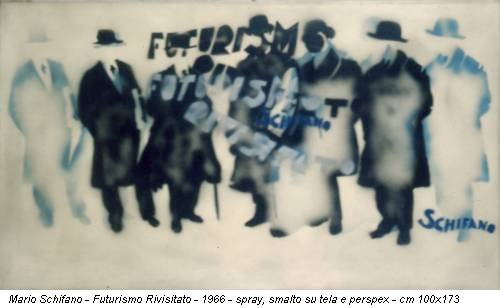 Mario Schifano - Futurismo Rivisitato - 1966 - spray, smalto su tela e perspex - cm 100x173