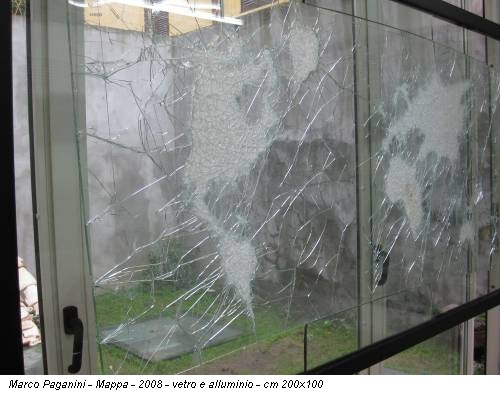 Marco Paganini - Mappa - 2008 - vetro e alluminio - cm 200x100