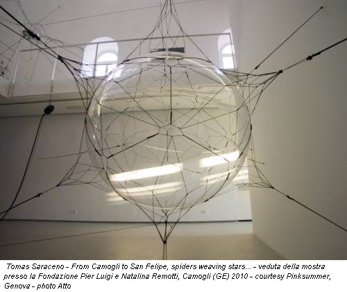 Tomas Saraceno - From Camogli to San Felipe, spiders weaving stars... - veduta della mostra presso la Fondazione Pier Luigi e Natalina Remotti, Camogli (GE) 2010 - courtesy Pinksummer, Genova - photo Atto