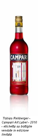 Tobias Rehberger - Campari Art Label - 2010 - etichetta su bottiglie vendute in edizione limitata