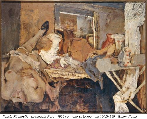 Fausto Pirandello - La pioggia d’oro - 1933 ca. - olio su tavola - cm 100,5x130 - Gnam, Roma