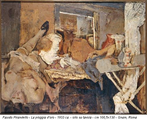 Fausto Pirandello - La pioggia d’oro - 1933 ca. - olio su tavola - cm 100,5x130 - Gnam, Roma