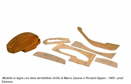 Modello in legno con dime del telefono Grillo di Marco Zanuso e Richard Sapper - 1965 - prod. Siemens
