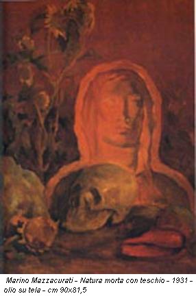 Marino Mazzacurati - Natura morta con teschio - 1931 - olio su tela - cm 90x81,5