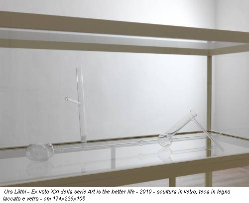 Urs Lüthi - Ex voto XXI della serie Art is the better life - 2010 - scultura in vetro, teca in legno laccato e vetro - cm 174x236x105