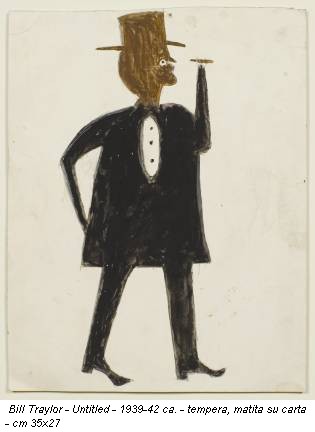 Bill Traylor - Untitled - 1939-42 ca. - tempera, matita su carta - cm 35x27
