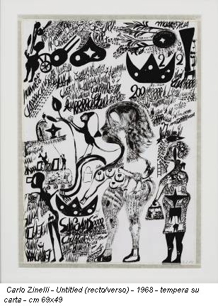 Carlo Zinelli - Untitled (recto/verso) - 1968 - tempera su carta - cm 69x49