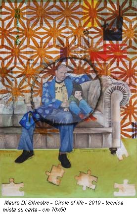 Mauro Di Silvestre - Circle of life - 2010 - tecnica mista su carta - cm 70x50