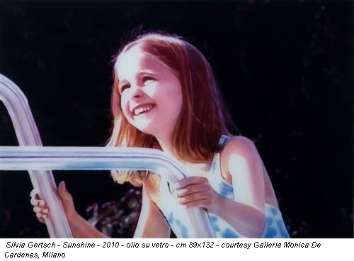 Silvia Gertsch - Sunshine - 2010 - olio su vetro - cm 89x132 - courtesy Galleria Monica De Cardenas, Milano