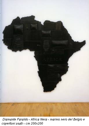 Diamante Faraldo - Africa Nera - marmo nero del Belgio e copertoni usati - cm 200x200