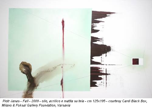 Piotr Janas - Fall - 2009 - olio, acrilico e matita su tela - cm 125x195 - courtesy Cardi Black Box, Milano & Foksal Gallery Foundation, Varsavia