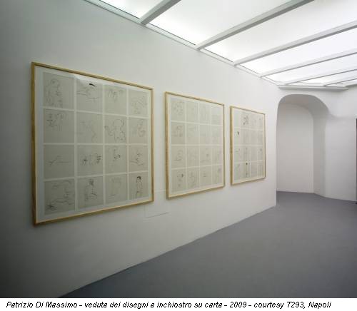 Patrizio Di Massimo - veduta dei disegni a inchiostro su carta - 2009 - courtesy T293, Napoli