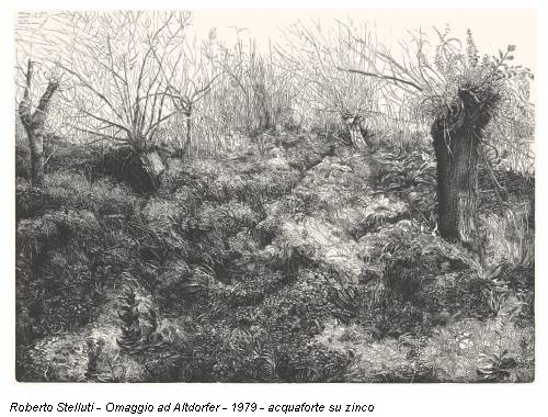 Roberto Stelluti - Omaggio ad Altdorfer - 1979 - acquaforte su zinco